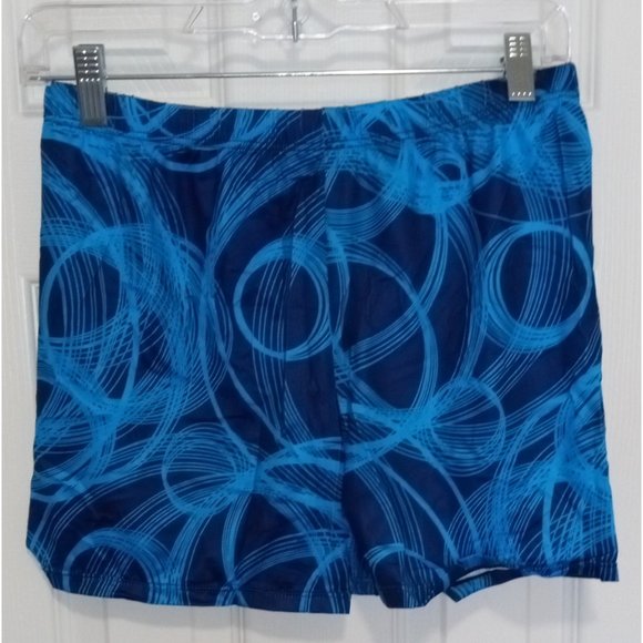 Boys Swim Shorts Swimming Trunks Tropical Pattern Elastic Waist Blue - Picture 2 of 3